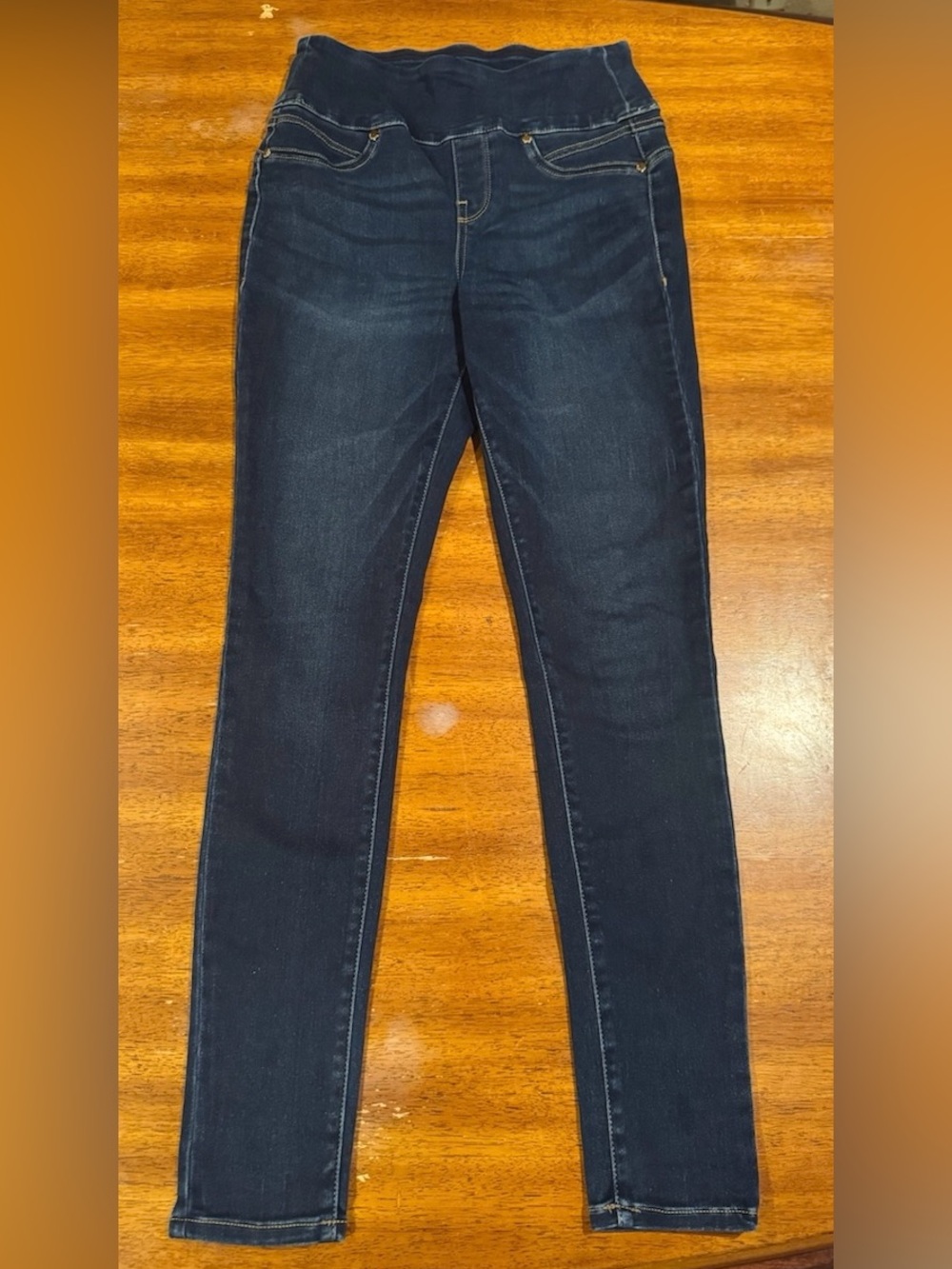Seven7 Women's Dark Blue Ultra High Rise Tummy Toner Skinny Jean Leggings Size 4